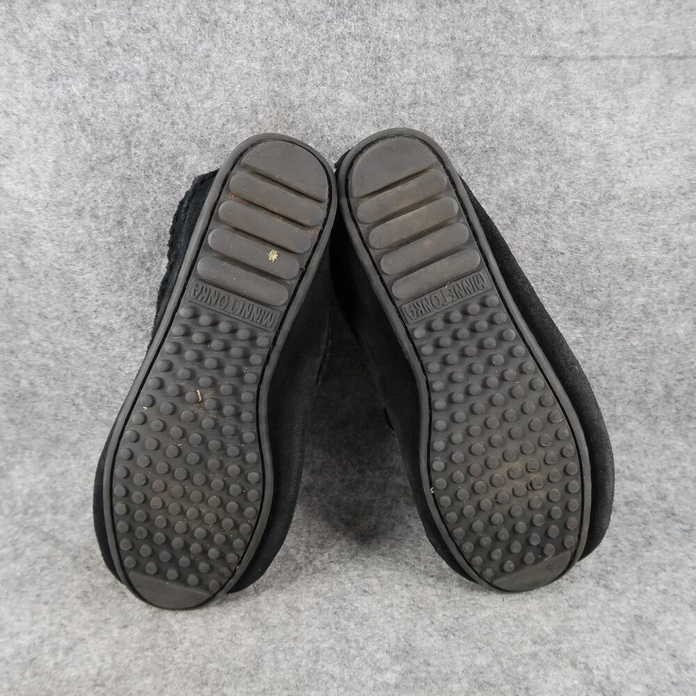 Minnetonka Shoes Womens 8 Moccasin Chukka Ankle Bootie Leather Black Lace Up - Picture 9 of 13